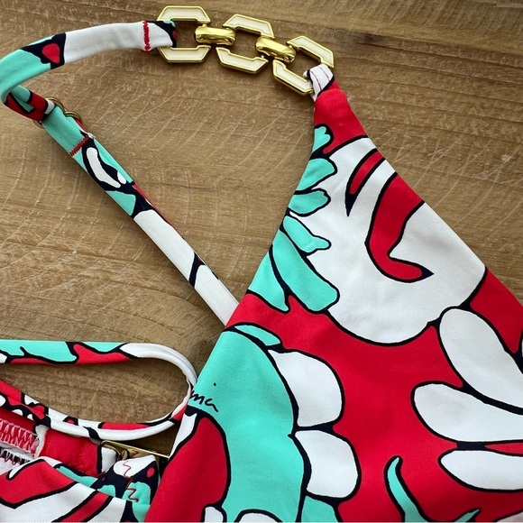 New Trina Turk Garden Bloom Plunge One Piece Swimsuit size 8 - Picture 7 of 7